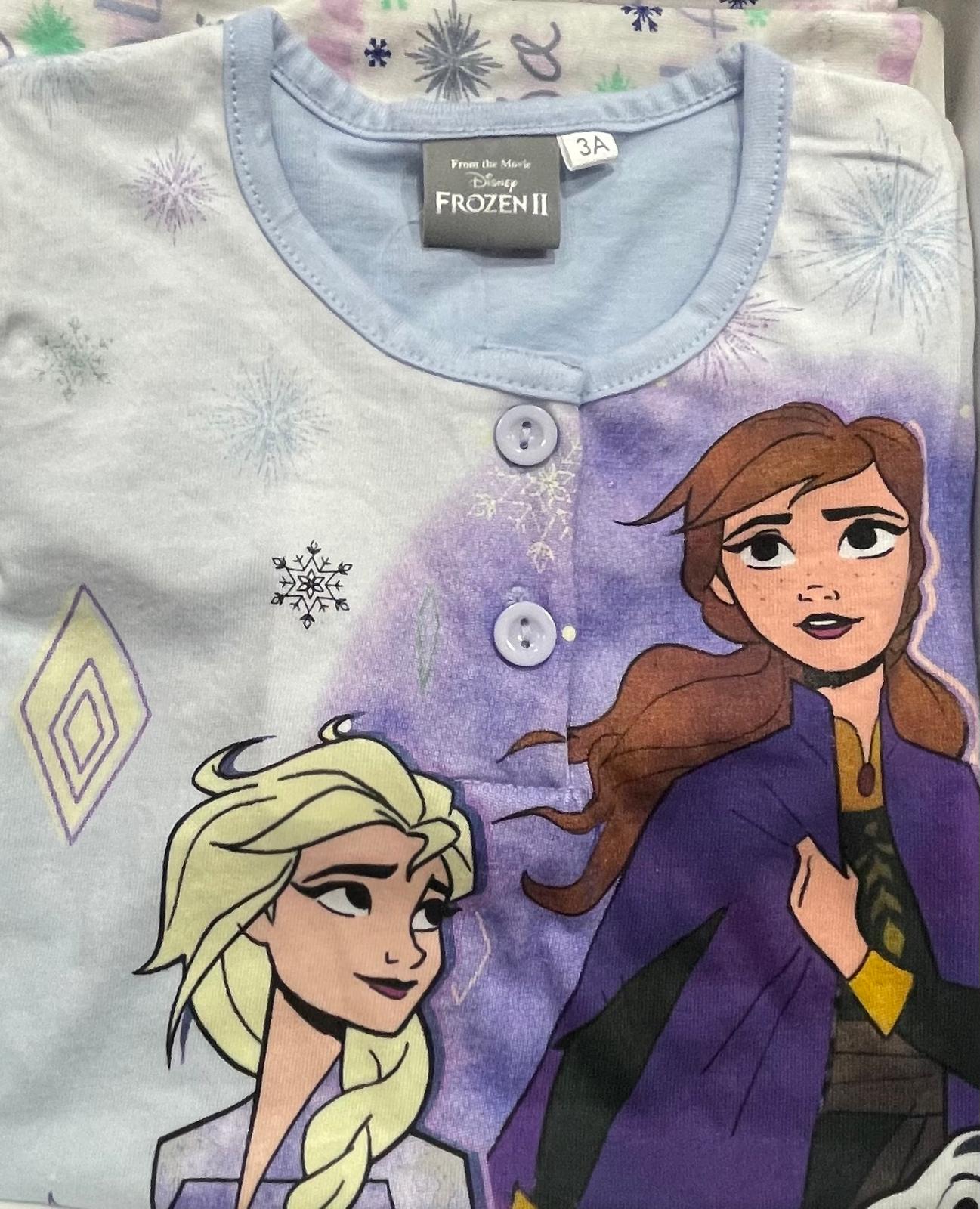 Pigiama DISNEY FROZEN da Bimba in Cotone Maglia Mezza Manica e Pantaloncino Corto