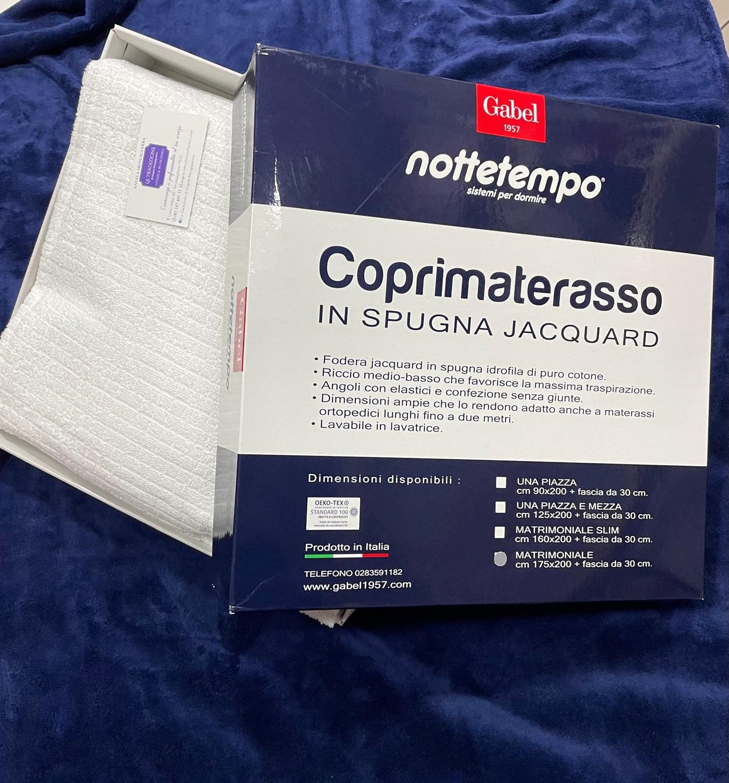 Coprimaterasso GABEL NOTTETEMPO Matrimoniale in Spugna Jacquard con Angoli