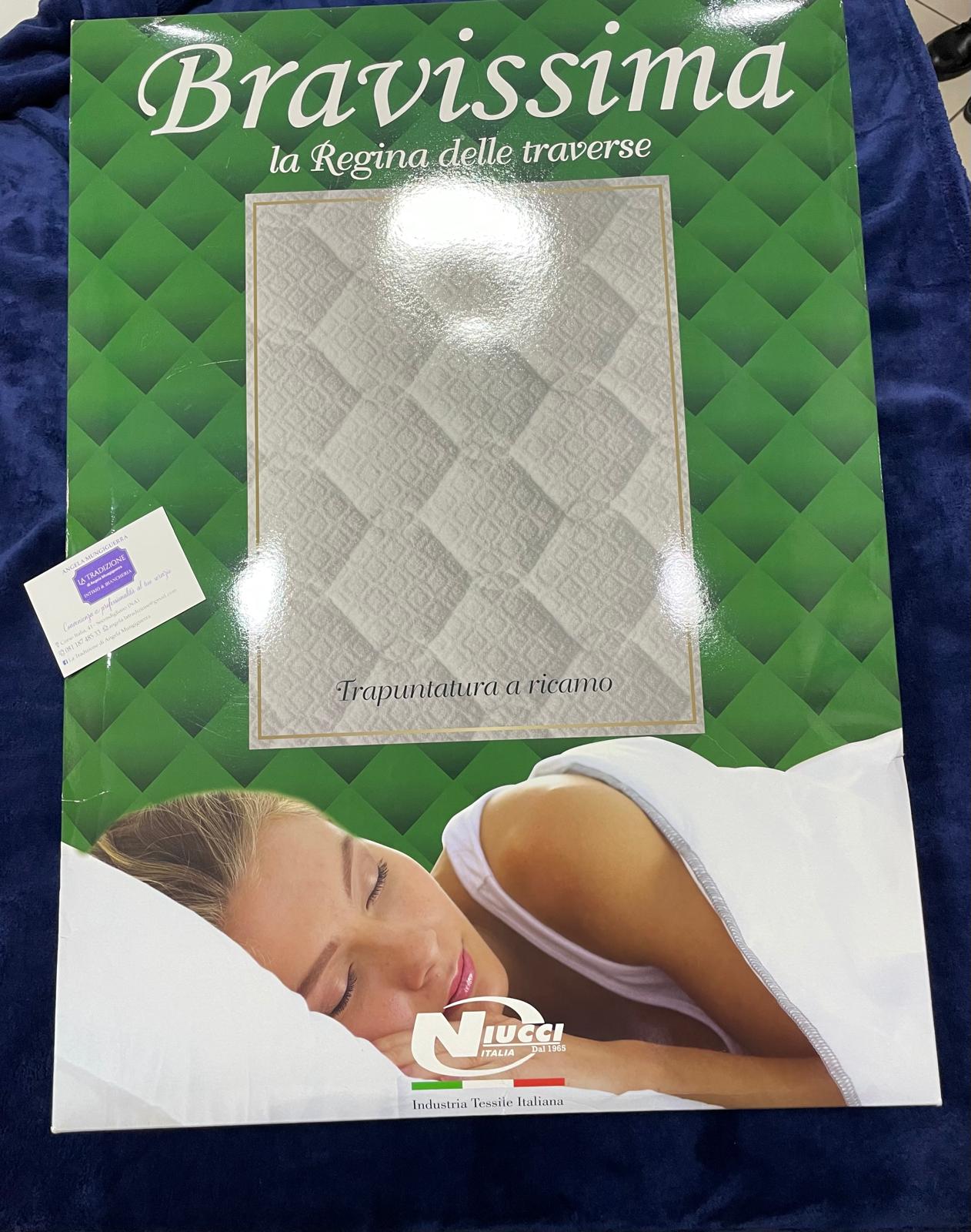 Coprimaterasso NIUCCI Matrimoniale mod. "BRAVISSIMA" in spugna Imbottita e Trapuntata a Ricamo - con Angoli