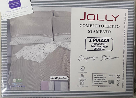Set Lenzuola AMBROSIANA JOLLY UNA PIAZZA in Cotone Stampato