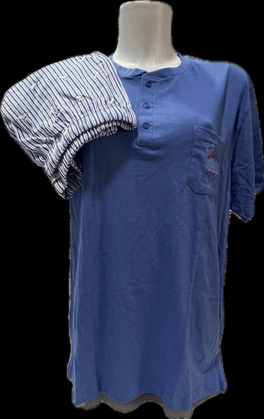 Pigiama ADMAS da UOMO Primavera - Estate in COTONE con Maglia a Mezze Maniche e Pantaloncino Corto