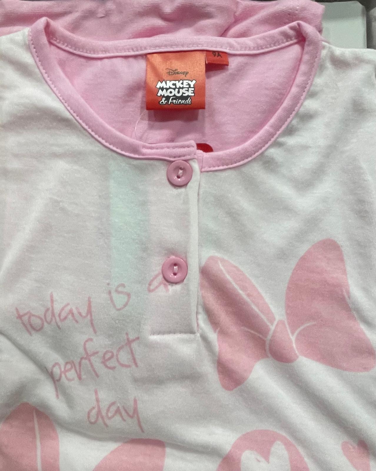 Pigiama MICKEY MOUSE da Bambina in Cotone Maglia Mezza Manica e Pantaloncino Corto