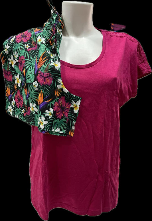 Pigiama ADMAS da DONNA Primavera - Estate in COTONE con Maglia a Mezze Maniche e Pantaloncino Corto