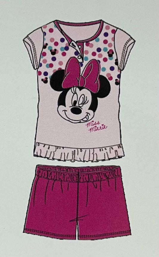 Pigiama MICKEY MOUSE da Bambina in Cotone Maglia Mezza Manica e Pantalone Corto