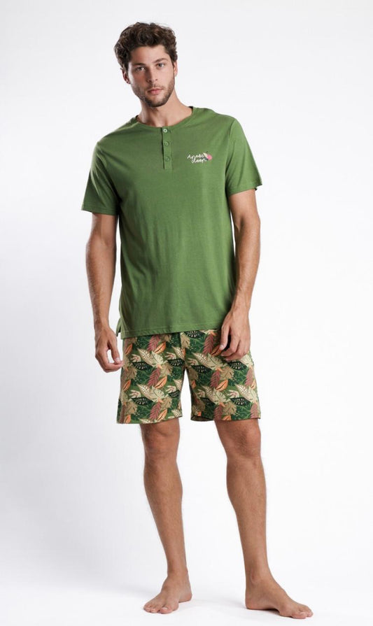 Pigiama ADMAS da UOMO Primavera - Estate in COTONE con Maglia Mezza Manica e Pantaloncino CORTO