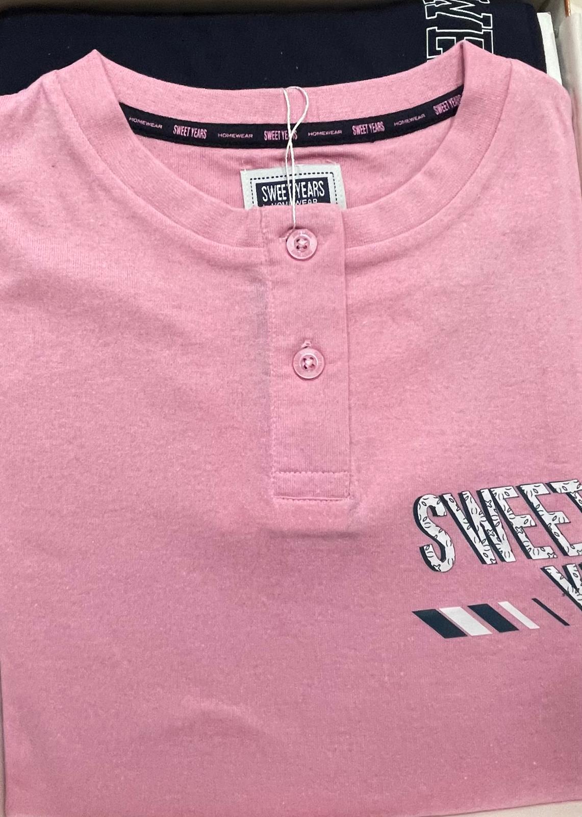 Pigiama SWEET YEARS da Donna in Cotone in due tonalità di colore Maglia Manica Lunga e Pantalone Lungo