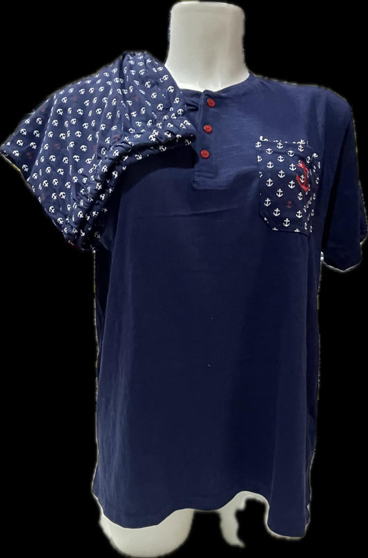 Pigiama ADMAS da UOMO Primavera - Estate in COTONE con Maglia Mezza Manica e Pantaloncino Corto