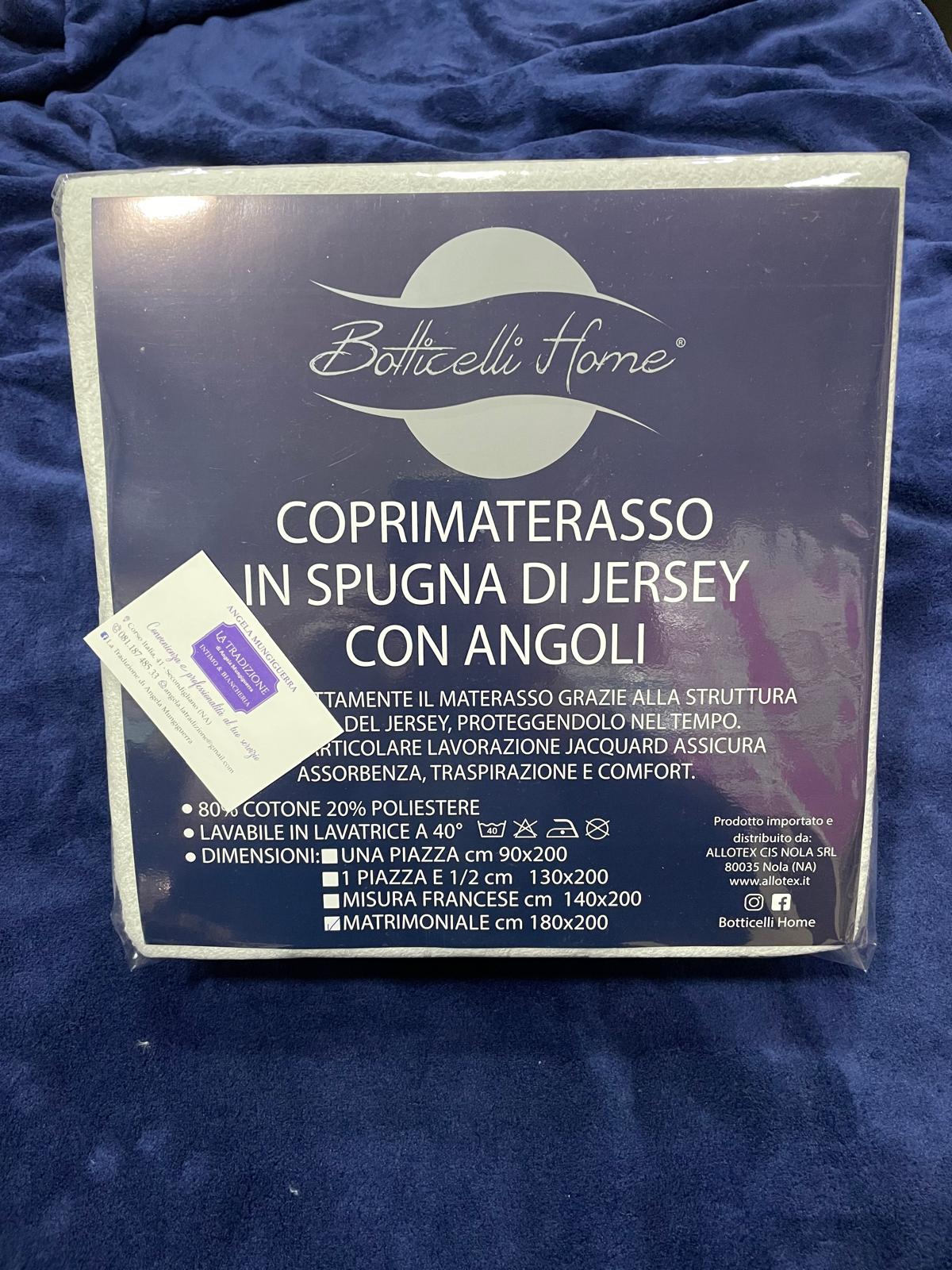 Coprimaterasso BOTTICELLI Matrimoniale in Spugna di Jersey con Angoli