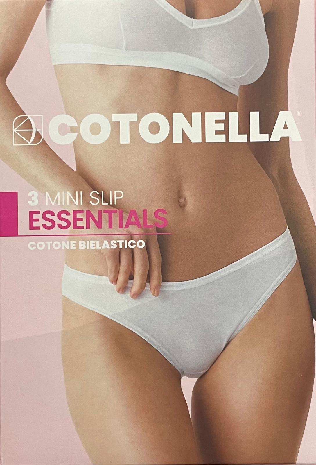 COTONELLA Mini Slip Essentials in Cotone Bielastico CONFEZIONE da TRE PEZZI