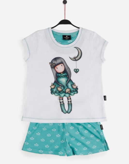 Pigiama SANTORO (Aznar) da Bambina in Cotone Maglia Mezza Manica e Pantaloncino in Corto