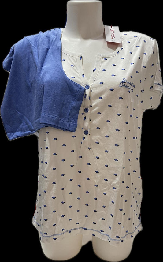 Pigiama ADMAS da DONNA Primavera - Estate in COTONE Maglia Mezze Maniche e Pantaloncino Corto