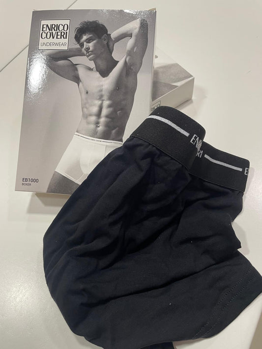 Boxer uomo Coveri art. EB 1000 in cotone tinta unita Elastico Esterno
