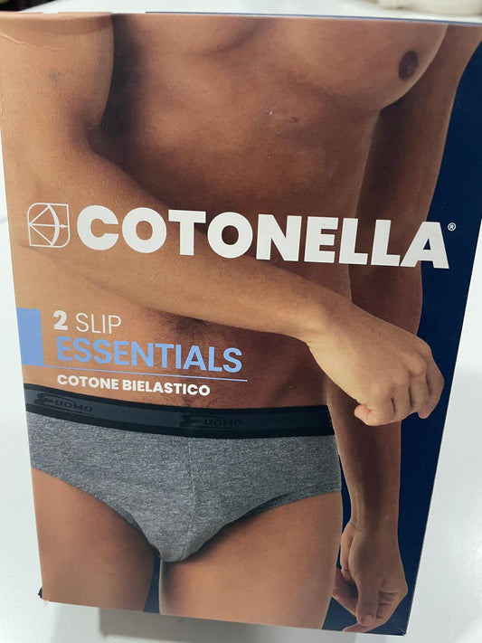 Slip Uomo COTONELLA in cotone Elastico Esterno, Confezione DUE PEZZI