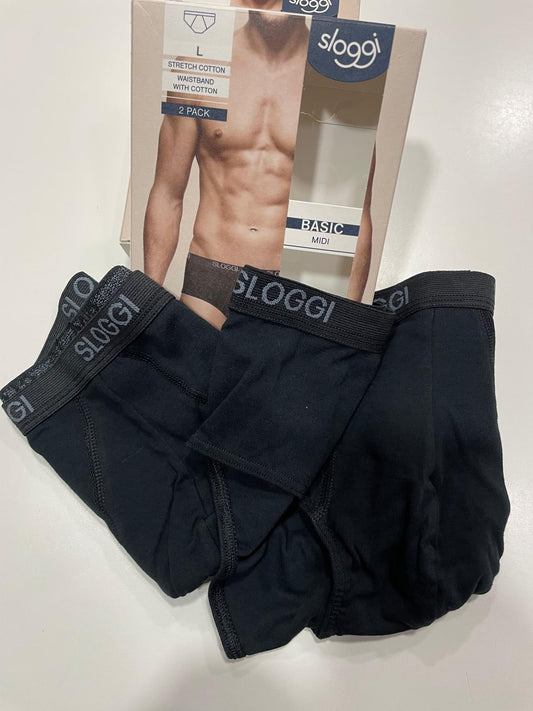 Slip uomo SLOGGI BASIC MIDI in cotone Confezione da DUE PEZZI