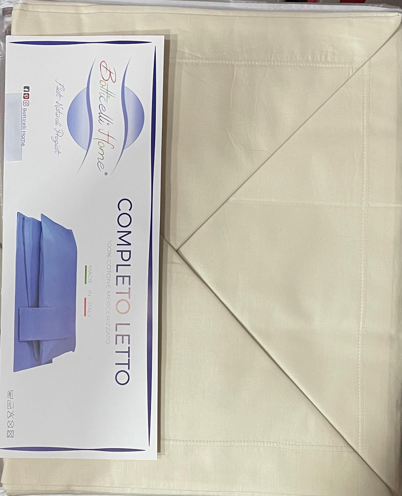 Set Lenzuola BOTTICELLI UNA PIAZZA in Cotone Tinta Unita, Sopra Sotto con angoli e Federa