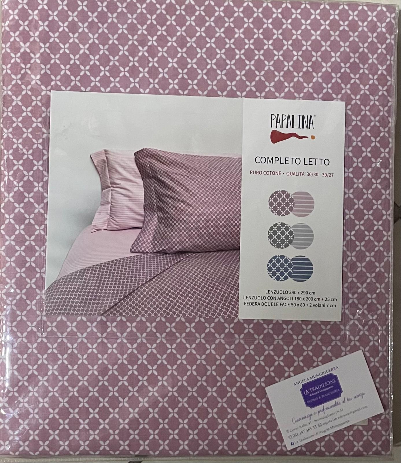 Set Lenzuola Matrimoniale PAPALINA in cotone