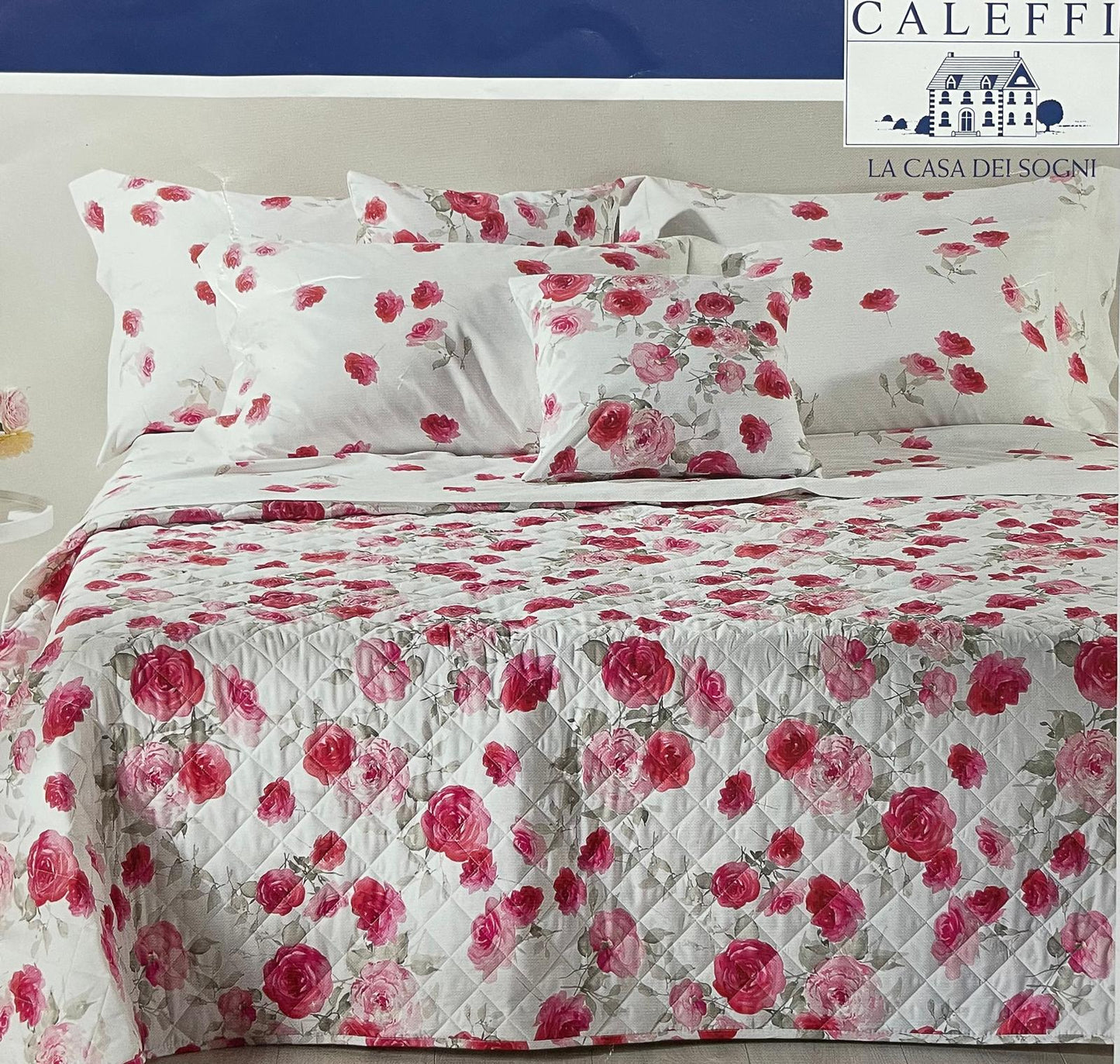 Trapuntino CALEFFI MATRIMONIALE in PURO COTONE con DISEGNO DIGITALE