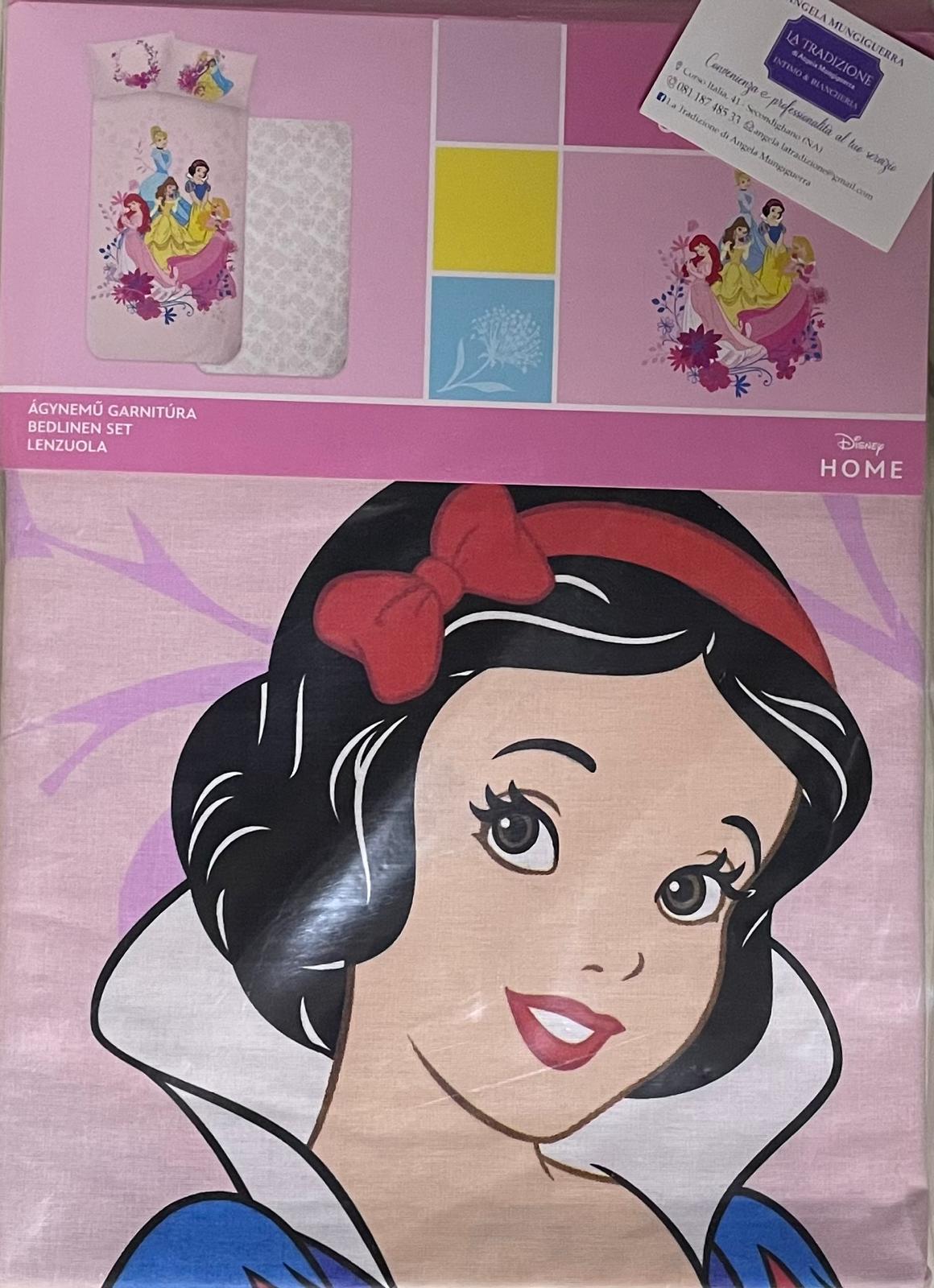 Set Lenzuola UNA PIAZZA in Cotone Personaggi BIANCANEVE - Sopra, Sotto con elastici e Federa