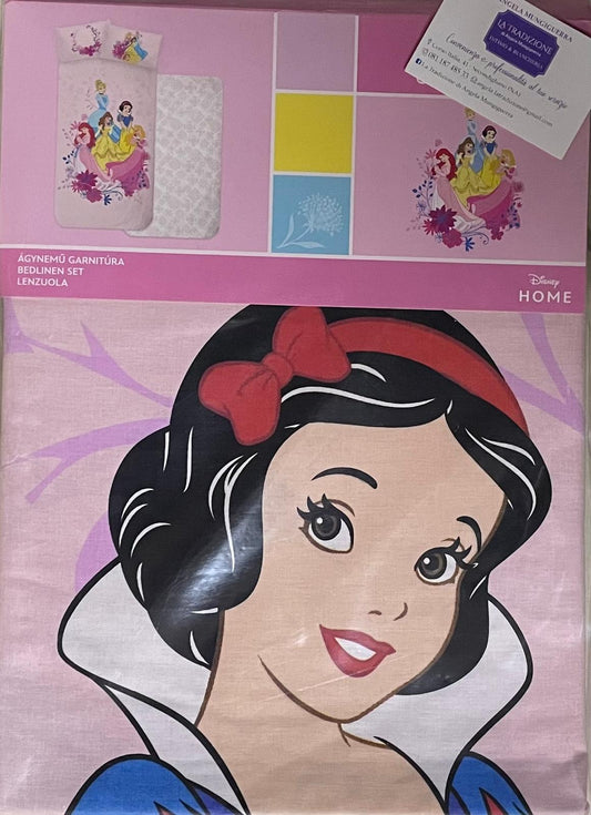 Set Lenzuola UNA PIAZZA in Cotone Personaggi BIANCANEVE - Sopra, Sotto con elastici e Federa