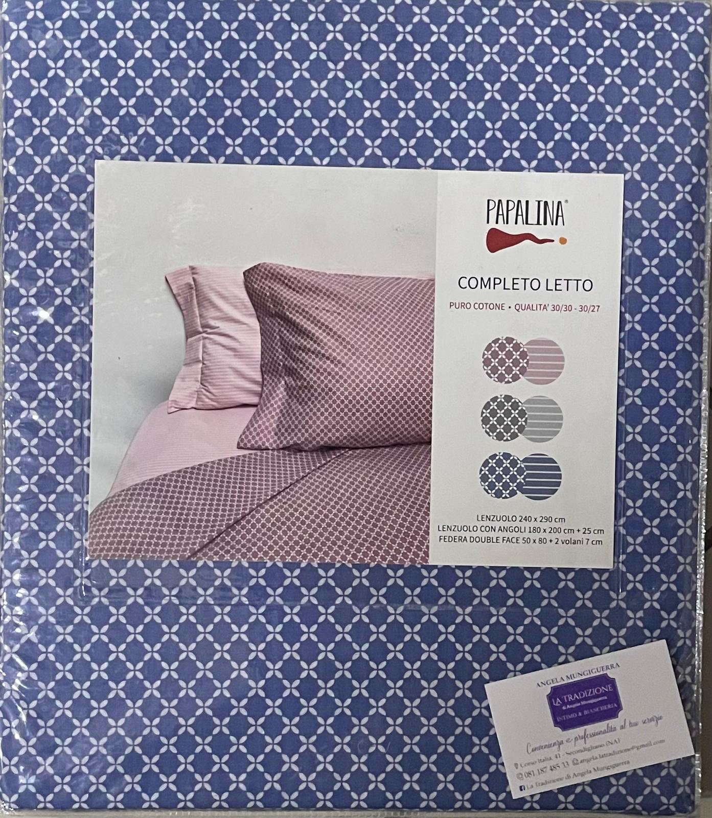 Set Lenzuola Matrimoniale PAPALINA in cotone