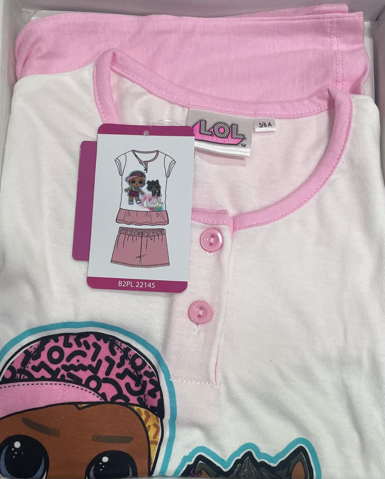 Pigiama LOL SURPRISE da Bambina in Cotone Maglia Mezza Manica e Pantaloncino Corto