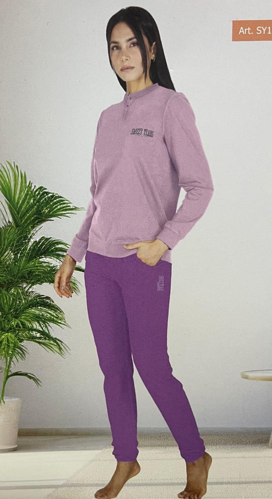 Pigiama SWEET YEARS da Donna in cotone due varianti Maglia Maniche Lunghe e Pantalone Lungo
