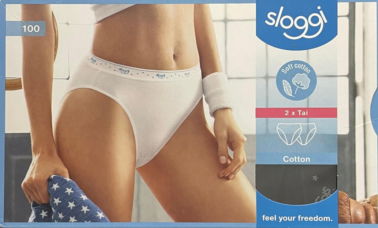 SLOGGI Slip Donna TAI 100 in Cotone CONFEZIONE da DUE PEZZI