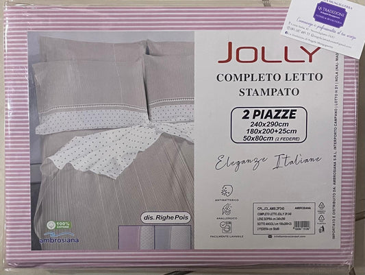Set Lenzuola AMBROSIANO JOLLY MATRIMONIALE in Cotone Stampato