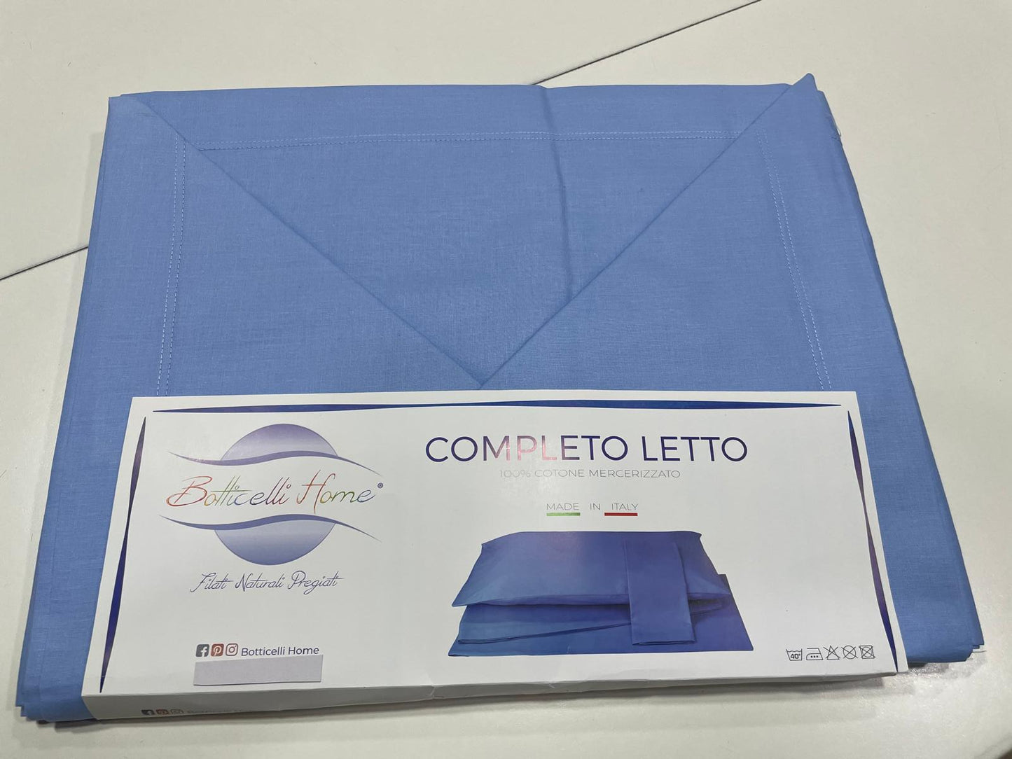 Botticelli - Coppia di Lenzuola Matrimoniale in cotone tinta unita