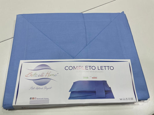 Botticelli - Coppia di Lenzuola Matrimoniale in cotone tinta unita