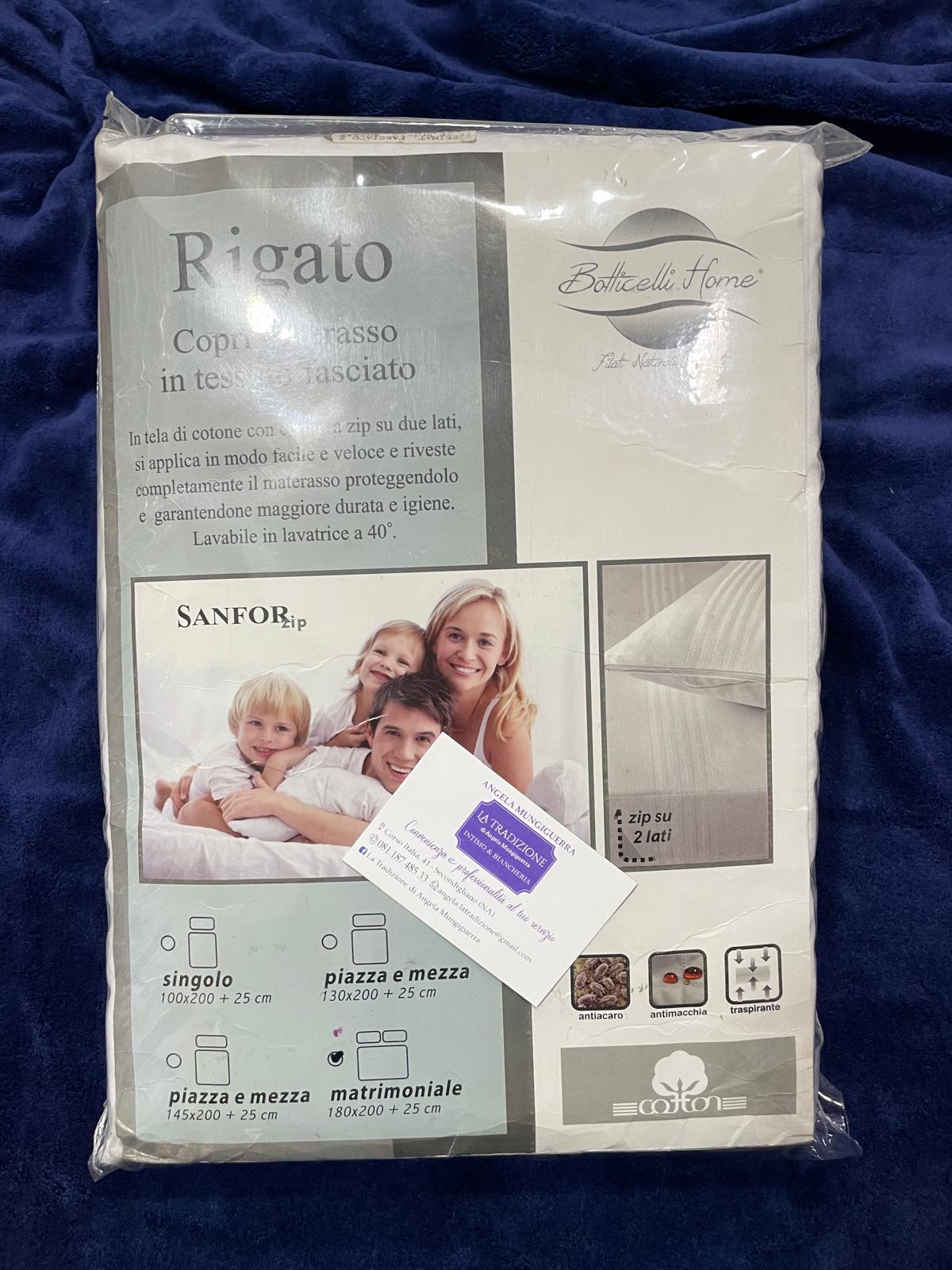 Coprimaterasso BOTTICELLI Matrimoniale in Tessuto Fasciato con cerniere zip su due Lati