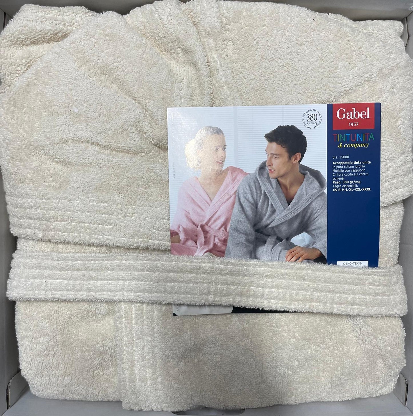 Accappatoio GABEL TINTAUNITA con Cappuccio in Spugna