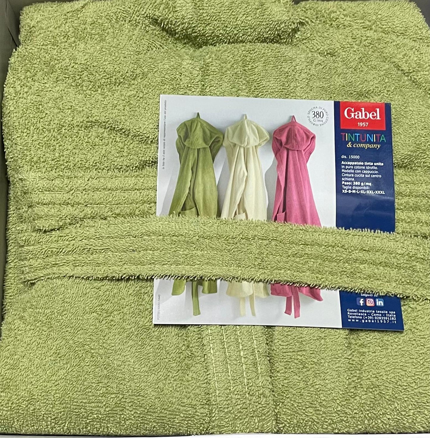 Accappatoio GABEL TINTAUNITA con Cappuccio in Spugna