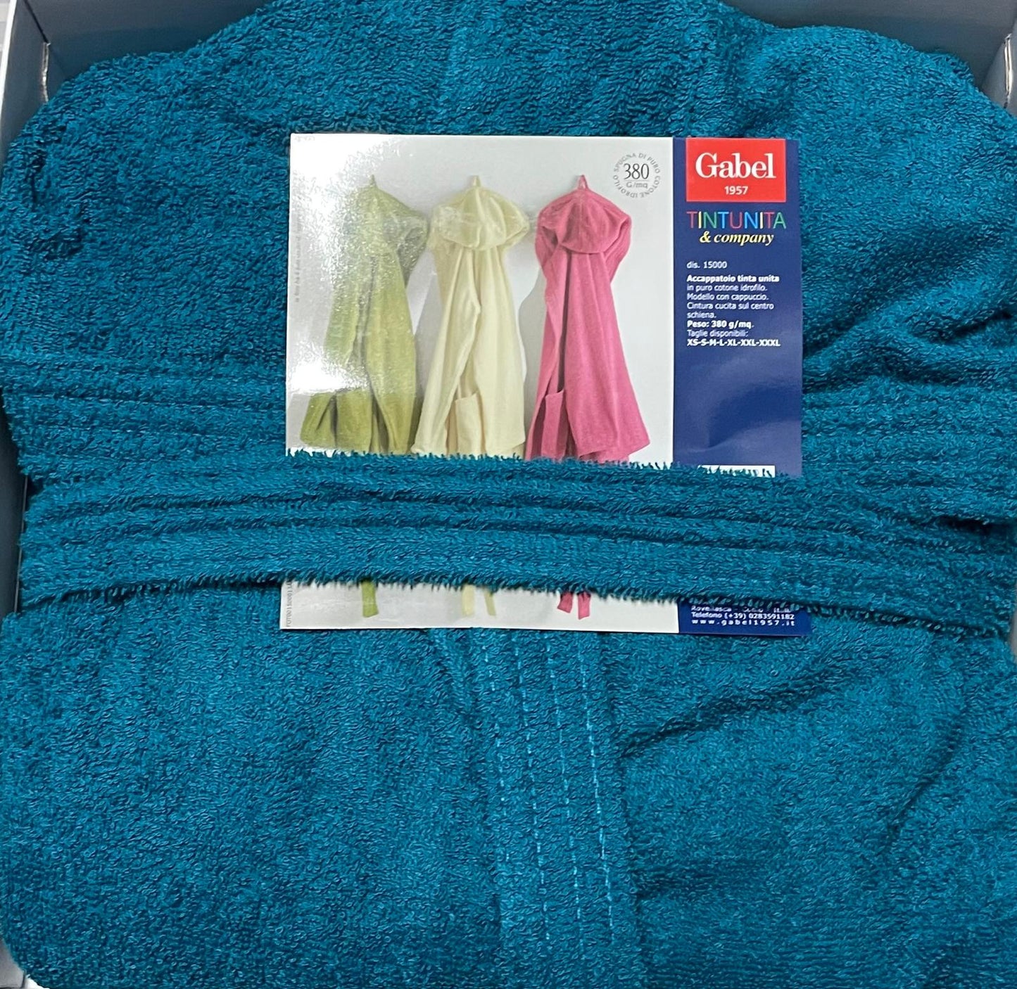 Accappatoio GABEL TINTAUNITA con Cappuccio in Spugna