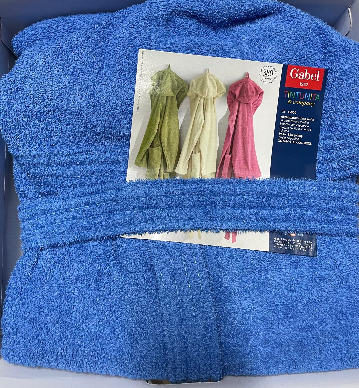 Accappatoio GABEL TINTAUNITA con Cappuccio in Spugna