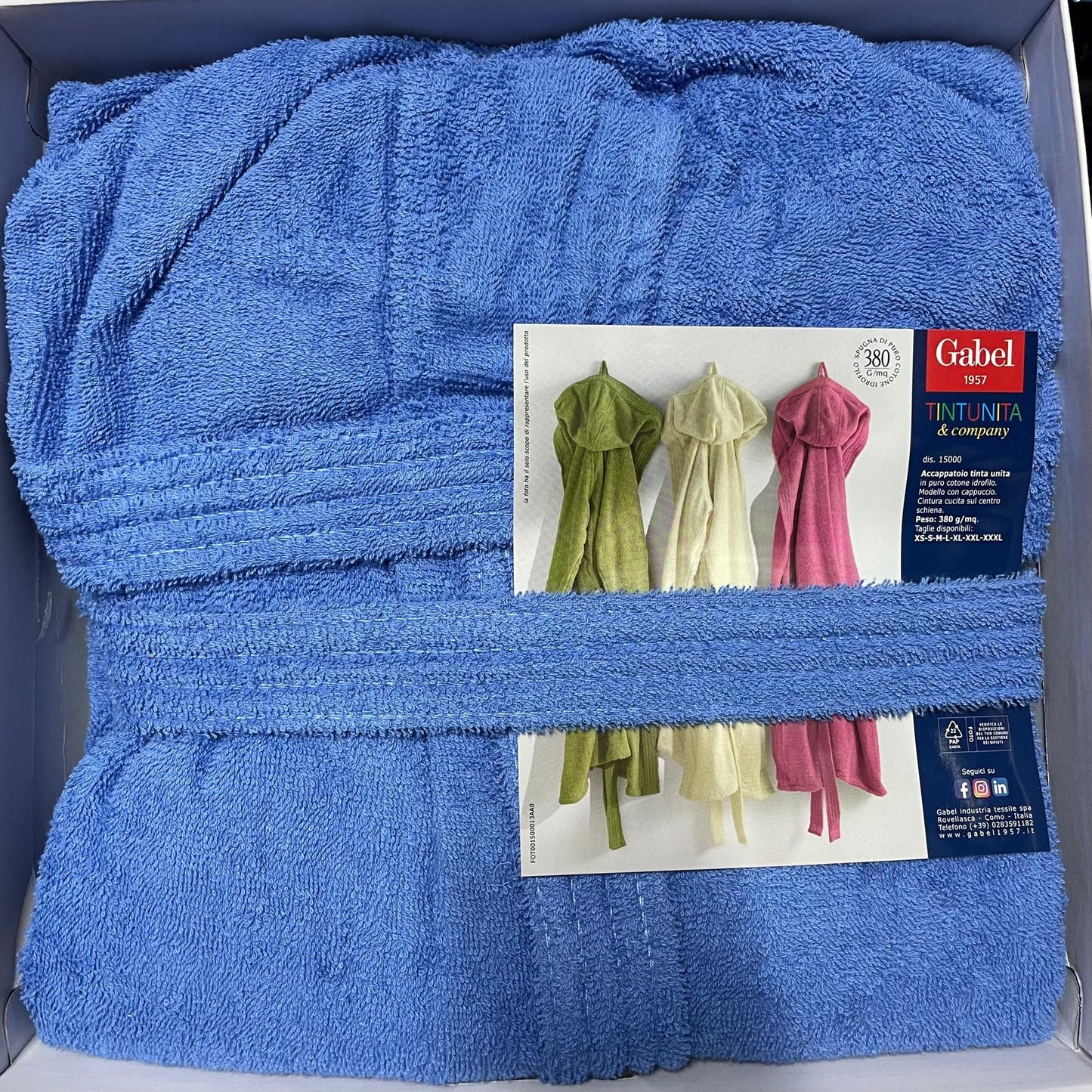 Accappatoio GABEL TINTAUNITA con Cappuccio in Spugna