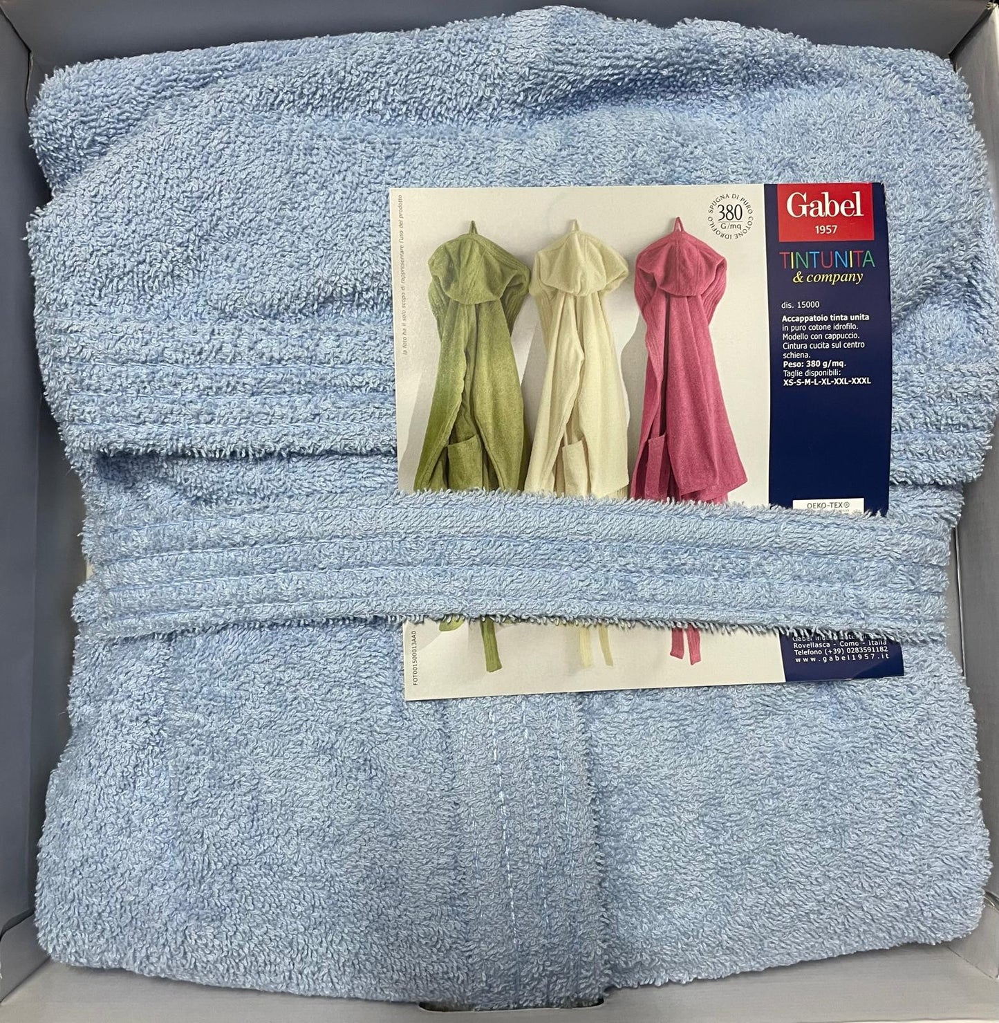 Accappatoio GABEL TINTAUNITA con Cappuccio in Spugna