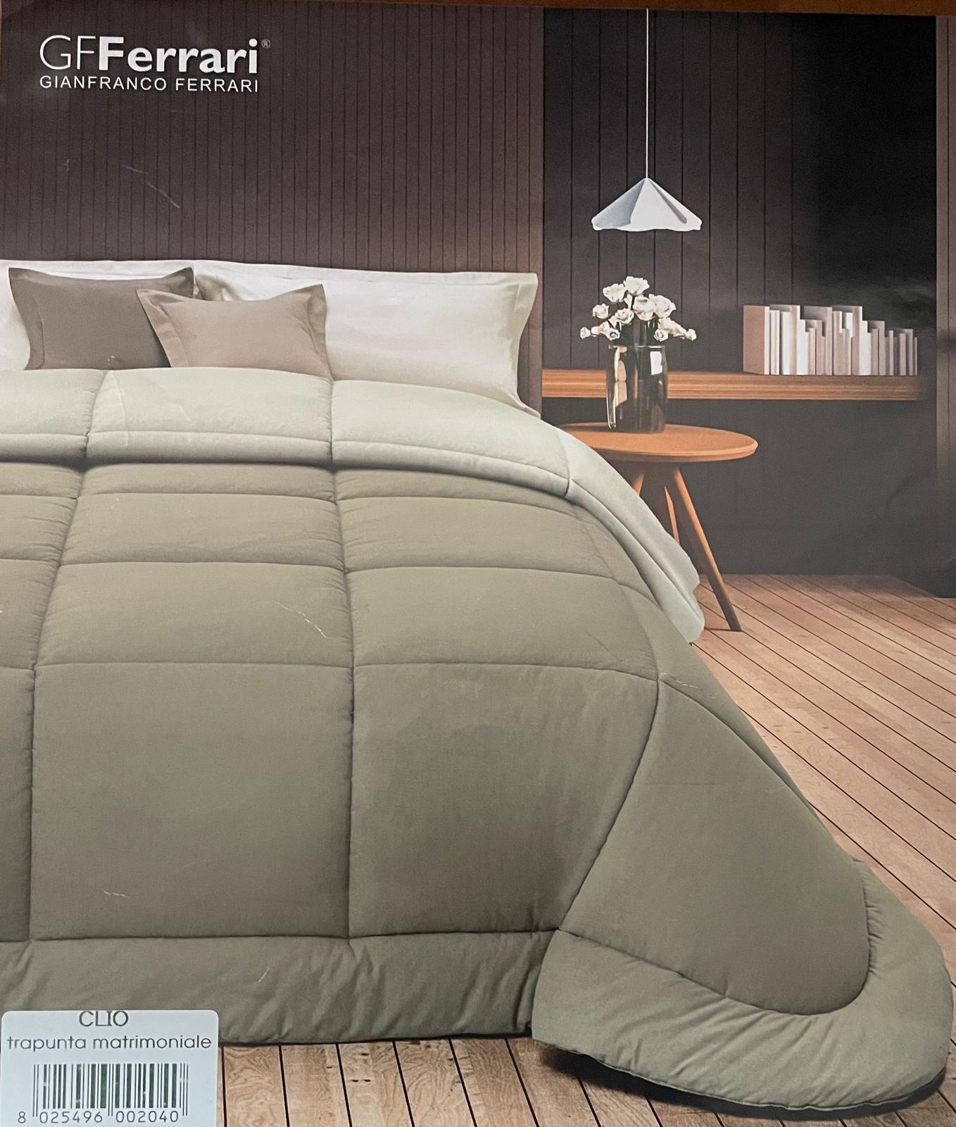 Trapunta FERRARI MATRIMONIALE in tessuto di Microfibra DOUBLE-FACE  mod. CLIO TINTA UNITA