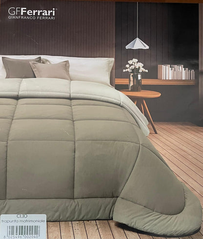 Trapunta FERRARI MATRIMONIALE in tessuto di Microfibra DOUBLE-FACE  mod. CLIO TINTA UNITA