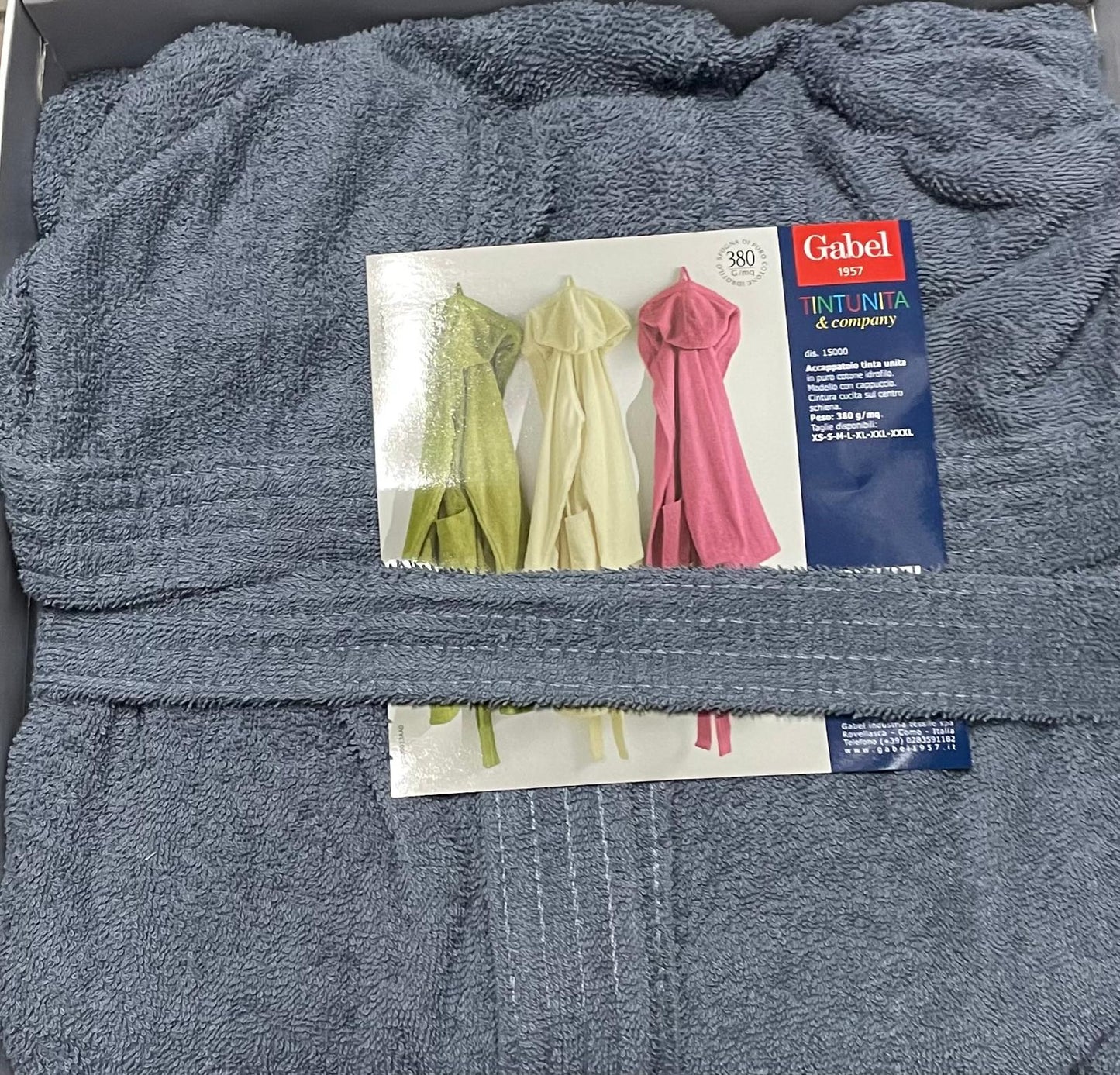 Accappatoio GABEL TINTAUNITA con Cappuccio in Spugna