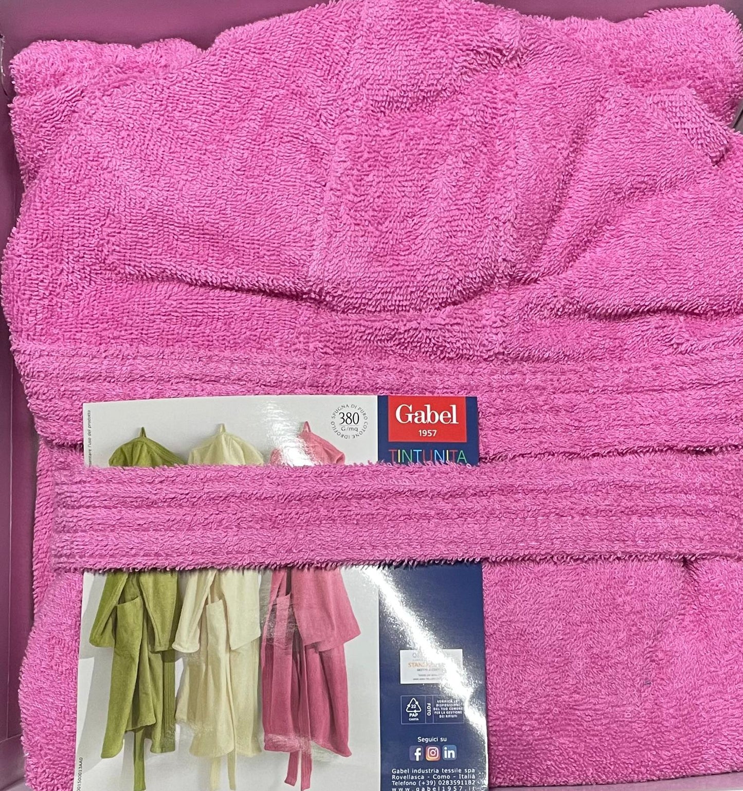 Accappatoio GABEL TINTAUNITA con Cappuccio in Spugna