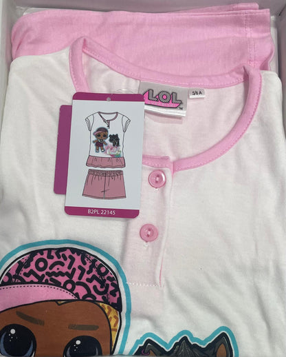 Pigiama LOL SURPRISE da Bambina in Cotone Maglia Mezza Manica e Pantaloncino Corto